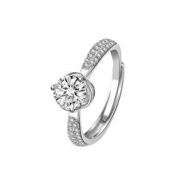 Ready to Ship Hot Trending Engagement Wedding Ring in Silver Adjustable Ring